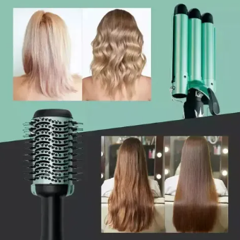 Combo Cepillo Aguacate + Rizadora 3 Tubos — El Dúo que Va a Transformar tu Cabello 🥑🌊