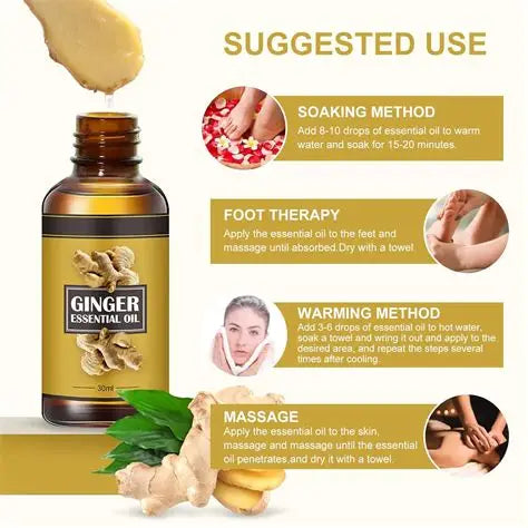 Aceite Esencial de Jengibre — Quemador de Grasa y Reafirmante